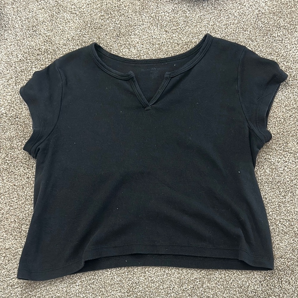 Brandy Melville Black Crop T-Shirt